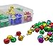 Grosun 300pcs Colored Jingle Bells Small Bell Mini Bells Bulk with Clear Box for Halloween Christmas Wedding Decoration