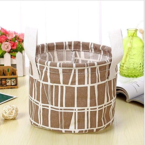 JOGOI Large Storage Basket Collapsible Storage Basket Round Bin with Durable Cotton Handles, Home Organizer Solution for Office Bedroom Closet Toys Laundry(Coffee)