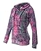 MV Sport Rainbow Women's Courtney Burnout Hooded Pullover Blend Fleece (Raspberry Swirl, 2X-Large)