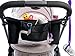 Universal Fit Neoprene Stroller Organizer. Includes 4 Hook-and-Loop Fasteners for Maximum Stability. Has 1 Diaper Bag, 2 Cup/Bottle Holders. Includes a Bottle Holder Strap