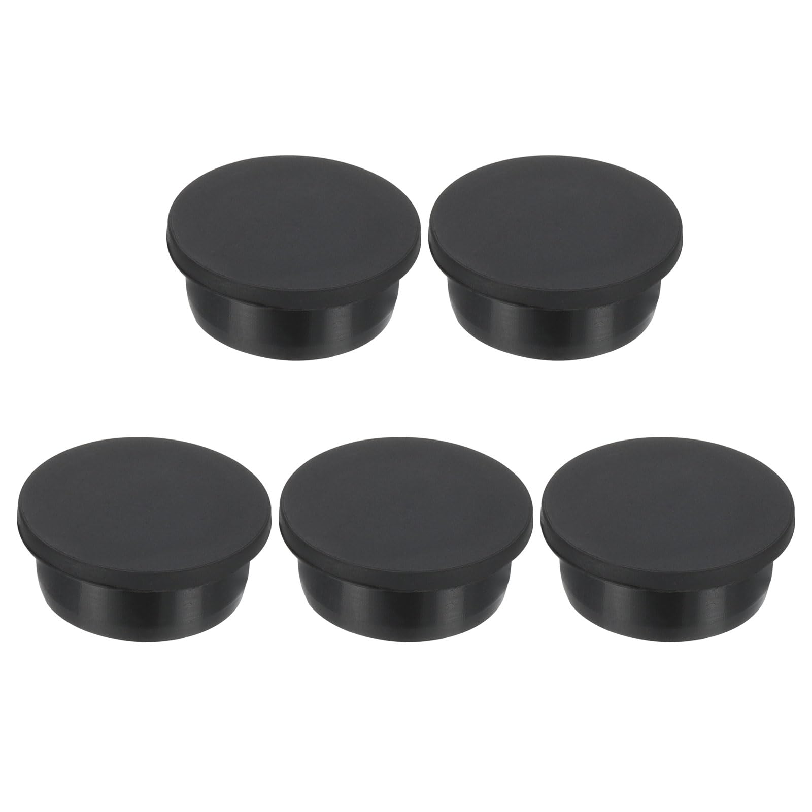 PATIKIL 36.3mm Diameter Rubber Hole Plugs, 5 Pcs Silicone Rubber Round Hole Stoppers for 35-36mm Hole, Black