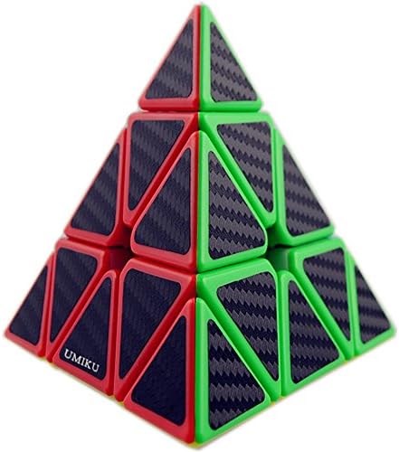 UMIKU Pyramid Cube Triangle Speed Cube Carbon Fiber Cube Puzzle Game