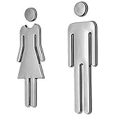EORTA 2 Pairs Bathroom Signs for Door Removable Washroom Toilet WC Sign Self Adhesive Acrylic Restroom Symbol Men's and Women