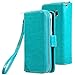 E LV Case for Galaxy S7 Edge Case 2IN1 (CASE Cum Purse) PU Leather flip Wallet Bag Pouch Case Cover for Samsung Galaxy S7 Edge - [Turquoise]