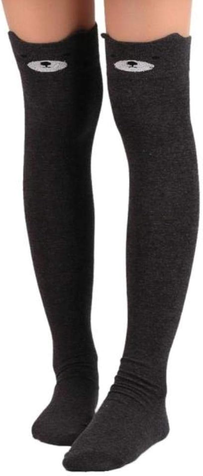 SATINIOR Oberschenkel Socken 4 Paar - Lange Stiefelsocken Für Frauen Winter