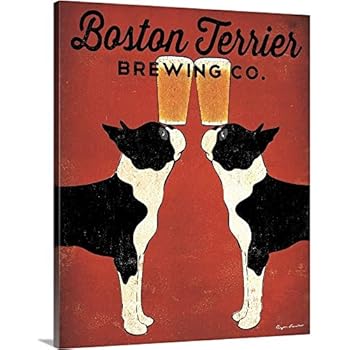 Boston Terrier Brewing Co Canvas Wall Art Print, 16