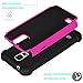 Tekcoo Galaxy S5 Case, [Tmajor] Sturdy [Hot Pink/Black] Shock Absorbing Hybrid Rubber Plastic Impact Defender Rugged Slim Hard Case Cover Bumper for Samsung Galaxy S5 S V I9600 GS5 All Carriers