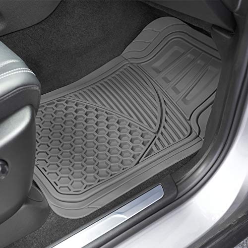 AmazonBasics 4 Piece Heavy Duty Car Floor Mat, Gray