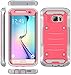 E LV Case for Galaxy S7 Edge Case Armor Protection Defender (Without Built-in Screen Protector) Case for Samsung Galaxy S7 Edge - [RED Melon/Grey]