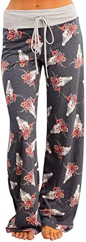 Women's Wide Leg Pants Camouflage Floral Drawstring Ladies Flared Tracksuit Trousers Palazzo Casual Loose Fitness Yoga Pants Leggings for Pilates Workout Gym Joggers for Girls Ladies Harem Trousers
