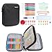 Damero Crochet Hooks Set, Crochet Hooks Case with 9 Pcs Soft Grip Handles Ergonomic Crochet and Accessories, Crochet Set for Beginners and Crocheters, Black