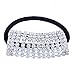 FUMUD 3PcsDesigner Fashion Elastic Rhinestone Hairtie Ponytail Holder Headband Jewelry Accessories for Women Girls Hair Band
