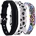 Huishang Flex 2 Accessory Bands for Fitbit Flex 2 / Fitbit flex2, with Chrome Claspor Soft Silicone Bracelet Strap,Wrist Band Adjustable Repalcement (Footprint,Circle,Black)