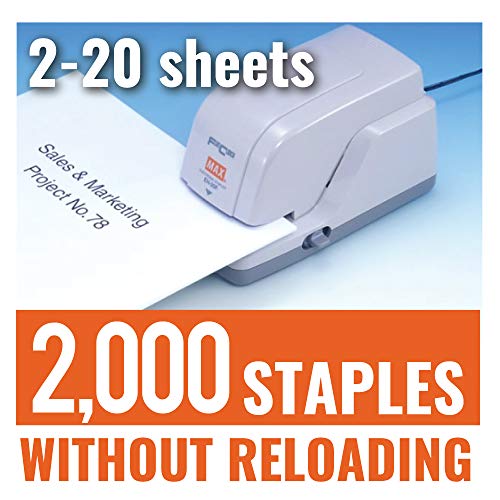 MAX USA CORP. EH20F EH20F Flat Clinch AntiJam Elec Stapler and