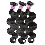 YAEONS Hair Brazilian Hair 3 Bundles Body Wave Grade 5A Unprocessed Virgin Human Hair Weave Extensions(18