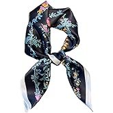 JERLA 100% Pure Mulberry Silk Square Scarf for Hair-27''x27'' Women Men Natural Silk Neckerchief Headscarf