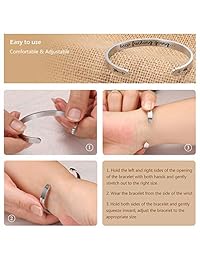 CAPTTE Keep Going Cuff Bracelet Inspirational Mantra Quote Bracelet for Women Stainless Steel Graduation Friendship Bracelets Jewelry Gifts for Her