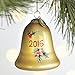 Li Bien 2016 Poinsettia Bell Glass Christmas Ornament