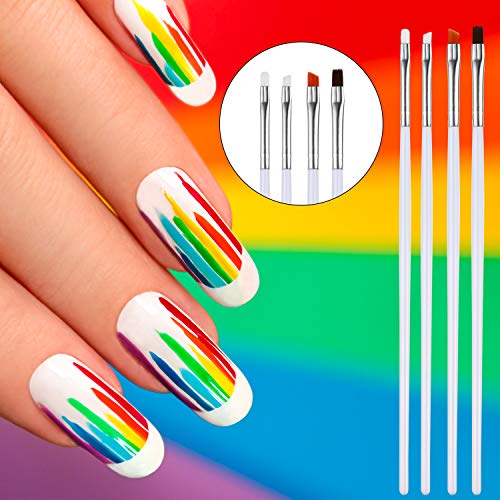 23 Pieces Nail Art Pens Kit Nail Art Painting Polish Design Tools Set, Includes 15 Pieces Nail Gel Brushes, 5 Pieces Nail Dotting Pens, 3 Pieces Drawing Pens - Thumbnail 3