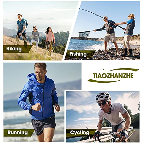 TIAOZHANZHE Mens UPF 50+ Sun Protection Jacket Lightweight Cycling Jackets Long Sleeve Shirt Full Zip Hoodie with Pockets