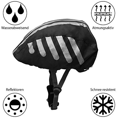 HINRI Scheurvaste afdekking voor fietshelm, 100% waterdicht, met reflectoren, elastische regenkap, geschikt voor elke… - Image 3