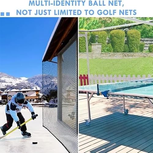 NEWFUN Golf Net, 3 x 3M Black Polyester Golf Practice Net, Portable Club Net, Training Net for Baseball and Hockey, for Indoor and Outdoor Garden Use.