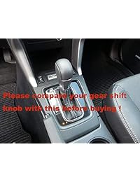 Auténtico piel negro cubierta de equipo palanca de cambio para 2013 2014 Subaru Forester automático, Negro Cuero Rojo Thread