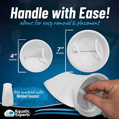 Aquatic Experts 4 inch Ring Filter Socks 200 Micron, Filter Socks for