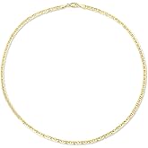 Gemsme 18K Yellow Gold Plated Diamond-Cut Flat Mariner Link Chain Necklace for Women Men Hypoallergenic Necklace Chain with Lobster Clasp 16-22 Inches