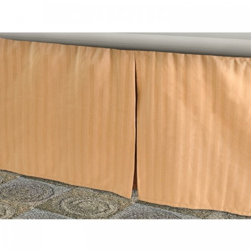 Sage Bed Skirt Queen Bed Skirt 18 Inch Drop, Tailored/Pleated Striped