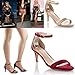 ROF Women's Faux Leather D'Orsay Ankle Strap Kitten Heel Sandals Pumps