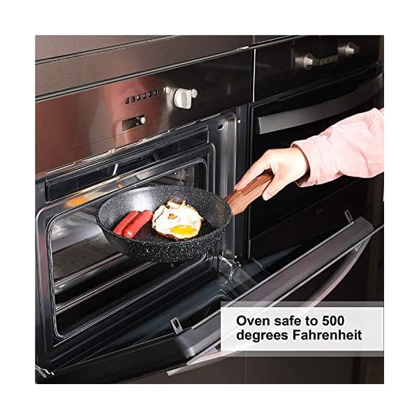 Kitchen-Academy-12-Pieces-Nonstick-Granite-Coated-Cookware-Set-Black-Bakelite-Handle-with-Wood-Effect-Soft-Touch Kitchen Academy 12 Pieces Nonstick Granite-Coated Cookware Set, Black - Bakelite Handle with Wood Effect (Soft Touch)