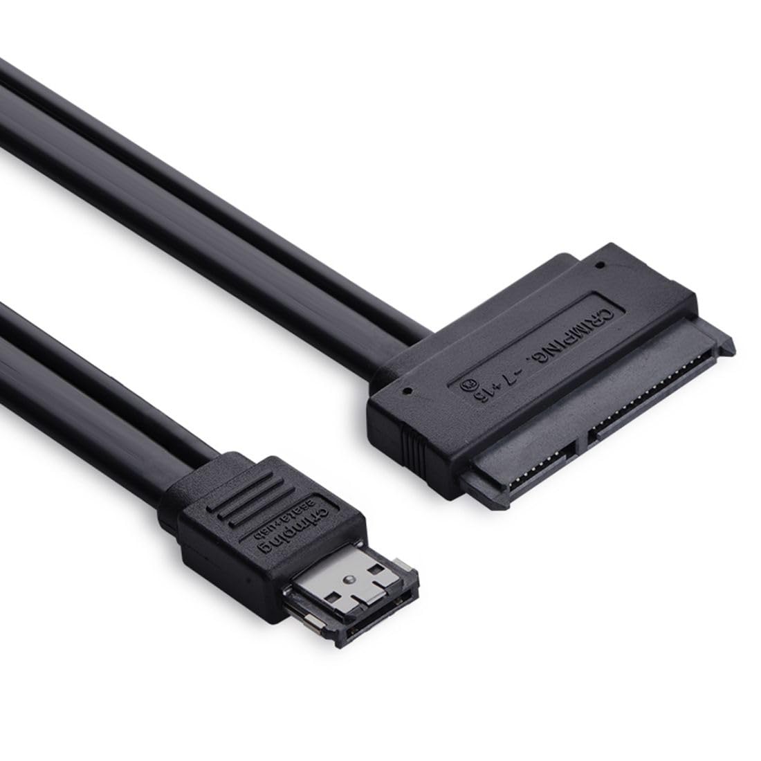 CY Dual Power 12V and 5V eSATAp Power ESATA USB 2.0 Combo to 22Pin SATA Cable for 2.5" 3.5" Hard Disk Drive 50cm