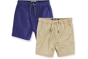 ACESTAR 2 Pack Toddler Boys Summer Shorts with Drawstring - Cotton Baby Casual Pull-On Jogger Shorts Active Sports Shorts