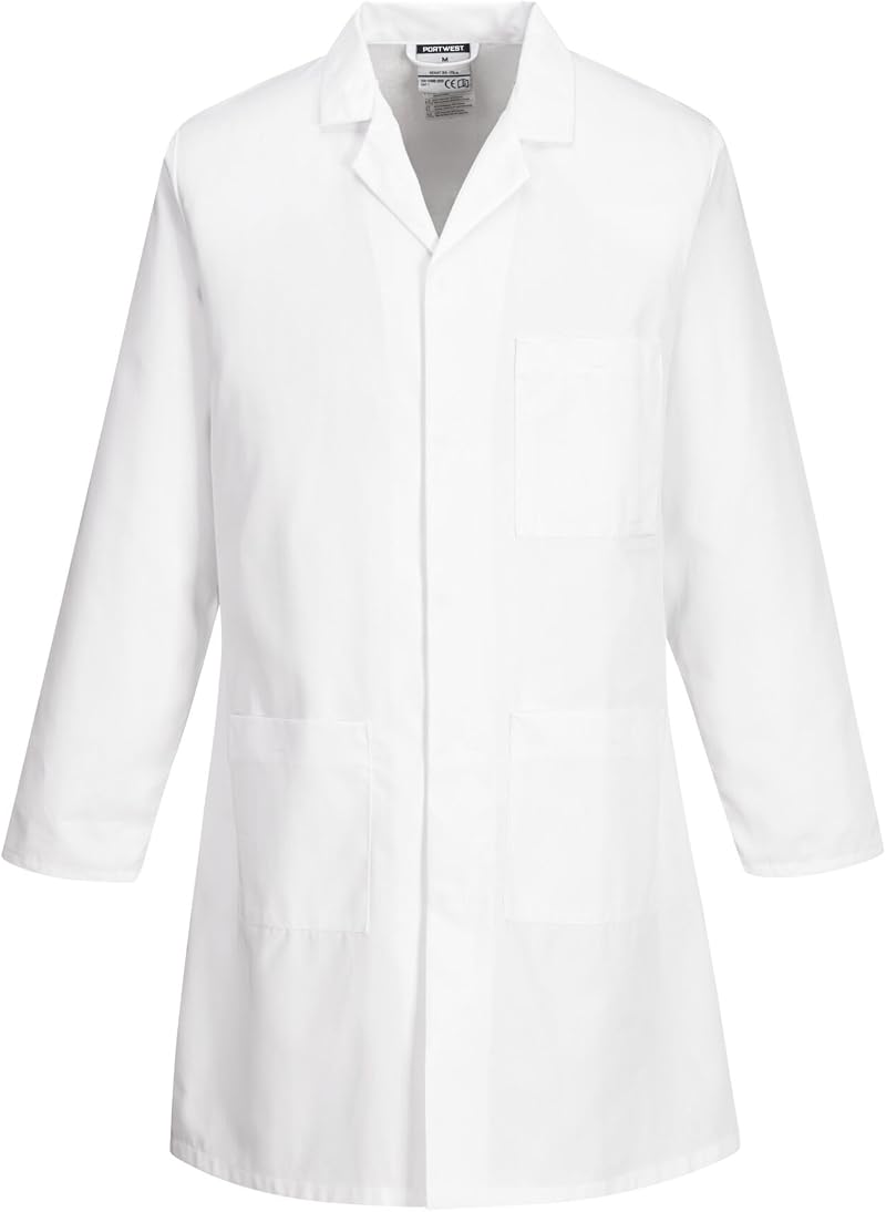Portwest 2852 Standard Lab Coat Kingsmill Polycotton White M