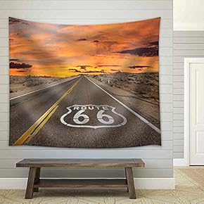 Route 66 Pavement Sign Sunrise in California