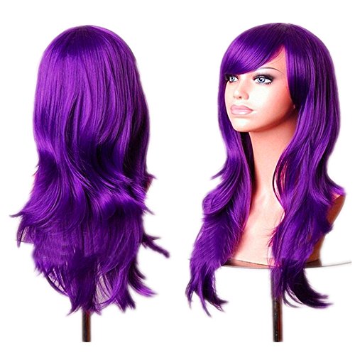 QDBowin Queen Hair Purple 28 "Cosplay Wig For Women With Wig Cap