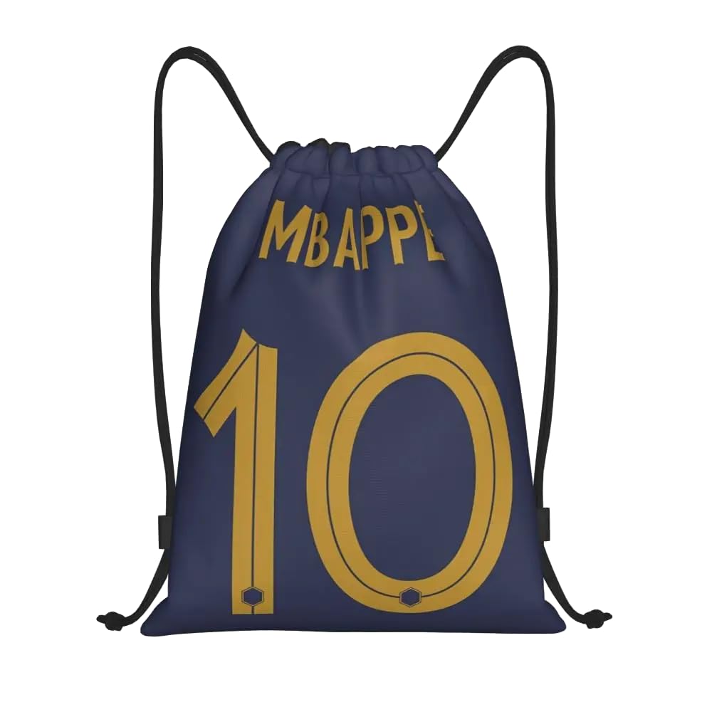EZB Football Legend Mbappe Drawstring Bag | 36x30cm Midi Sized Backpack | Multi-Use: Sports Kits, PE Kits, Gym, Lunch, Holiday, Beach, Soccer Pump Bag | Mbappe Bag