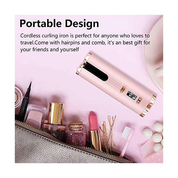 Automatic-Cordless-Hair-Curler-Auto-Wireless-Curling-Iron-Professional-LCD-Display-USB-Rechargeable-Fast-Heating-with-Adjustable-Temperature-Timer-Tangle-Free-Hair-Curling-Wand-for-Travel-Home-Use Automatic Cordless Hair Curler Auto Wireless Curling Iron Professional LCD Display USB Rechargeable Fast Heating with 6…