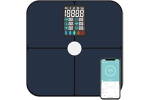 KRUGGO Oxiline Scale X Pro for Body Weight and Fat, 2024 Upgraded Large Display Digital Smart Scale for Full Body Weight Fat Tracking for Bathroom Men Women (A-Black)