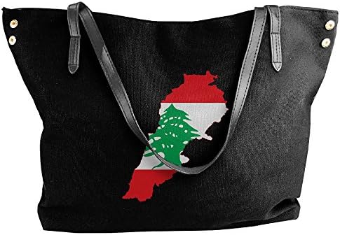 Womens Print Flag Of Lebanon Fashion Canvas Handbag Shoulder Shopping Travel Totes