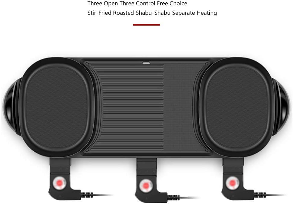 review Nologo W-XS Electric Grill,Three Open and Three Control,Free Choice,Independent Heating,Independent Temperature Control of District Heating,Suitable for Home Kitchen and Outdoor Barbecue,Convenient