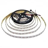 Aclorol WS2812B Individually Addressable RGB LED Strip 16.4ft 300 Pixels 5V Programmable WS2812B WS2812 5M 60 Pixels/M Strip Lighting Non-waterproof Work Arduino, Raspberry Pi