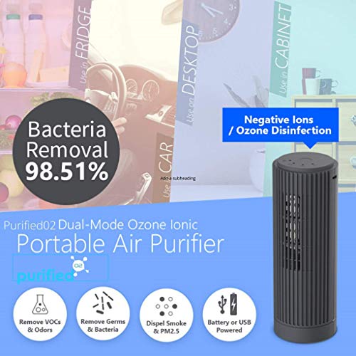 PurifiedO2 Portable Ozone Generator & Ionic Air Purifier No Filter