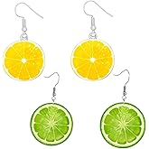 Lemon Earrings Lemon Dangling Earrings Lime Earringss Exquisite Acrylic Resin Orange Lime Fruit Lemons Jewelry