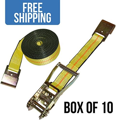 Shippers Supplies 2” x 30’ Ratchet Strap with Flat Hooks — 10 Pack