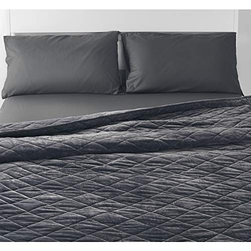 RelaxBlanket Premium Weighted Heavy Blanket Deluxe Set | 60''x80'', 30lb | W/Luxurious Removable Minky Quilted Cover | Dark Grey-Diamond