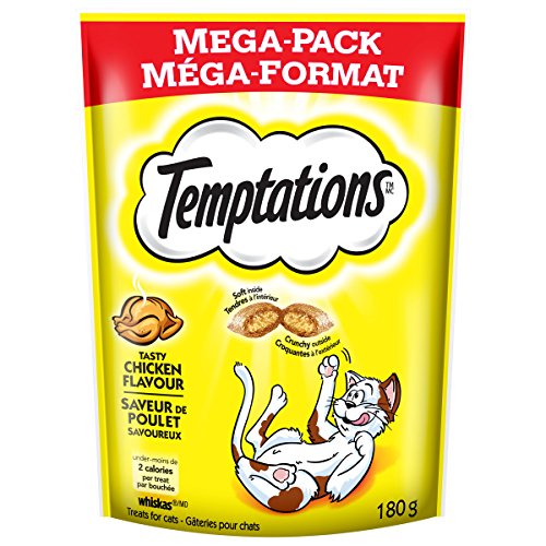 TEMPTATIONS Classic Treats for Cats Tasty Chicken Flavor 6.3 Ounces; With Our Mouthwatering Menu We Have a Flavor For Every Feline (6.3 oz- Pack of 10)