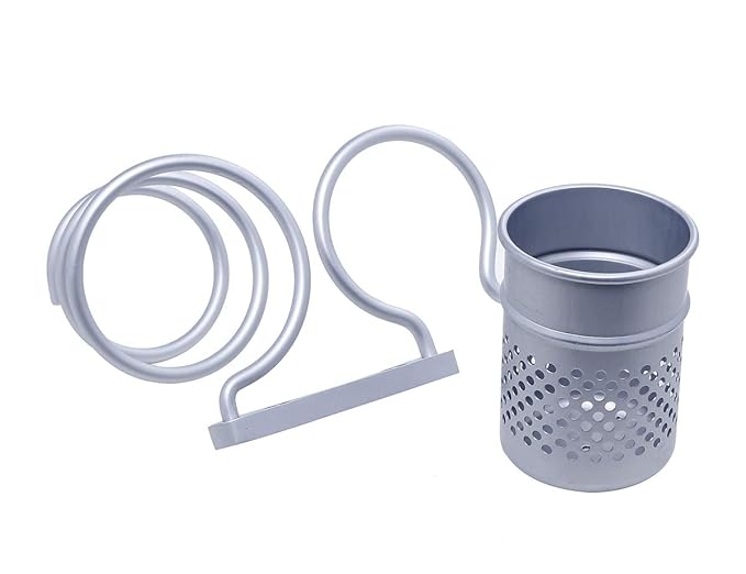 Electomania Wall Mounted Shelf Rack Bracket Hair Drier Organizer Holder with Comb Flat Iron Straightener Storage Cup