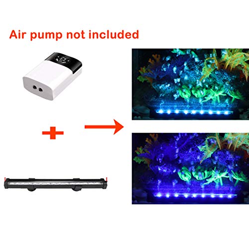 Aquarium air Bubble Light, RGB LED Fish Tank Light with 16 Colors 4 Modes, Remote Control IP68